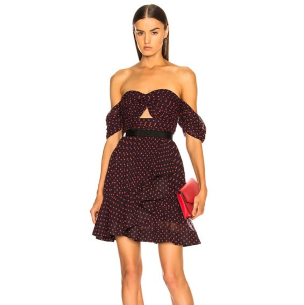 Self Portrait red dot mini dress
